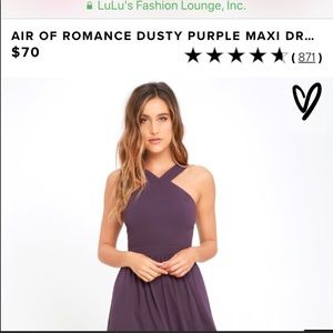 NWT LULU's air of romance purple maxi dress!